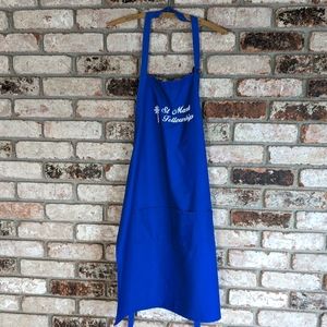 💙 Vintage Blue Apron Adjustable Neck Tie Back St Mark Fellowship by S&H